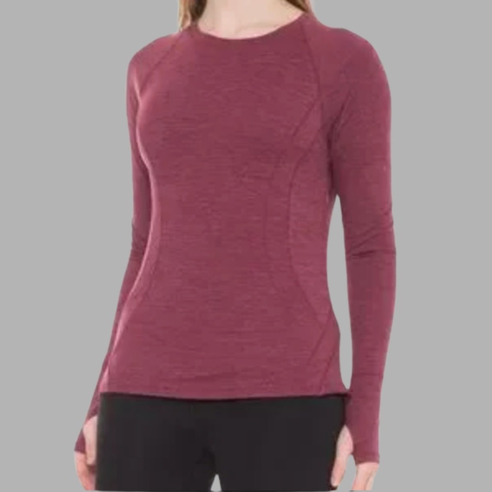 Spyder Active Women's XL Shirt Maroon Long Sleeve Crew Neck Performance Athletic